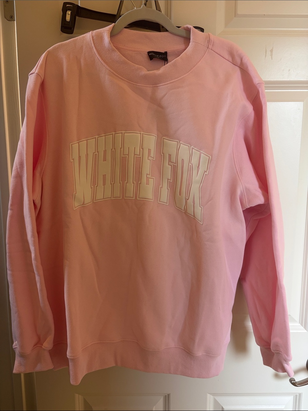 White Fox Boutique Light Pink Logo Crewneck Sweatshirt